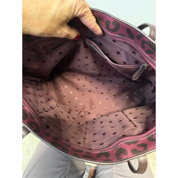 Kate Spade New York Leopard Print Margareta tote Bag burgundy shore Street - Picture 14 of 14